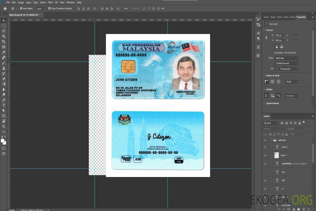 Modèle d'identification de Malaisie au format PSD, entièrement modifiable (2018 – présent) template